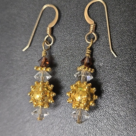 Gold and Silver Drop Earrings - Picture 15 of 15
